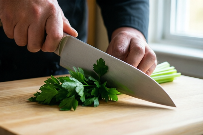 Step 3: Make the first clean cuts visual for How to Prep Carrots Celery and Parsley for Soup