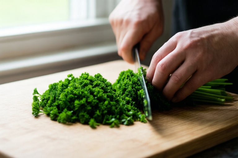 Step 4: Rotate and chop only as much as needed visual for How to Prep Carrots Celery and Parsley for Soup