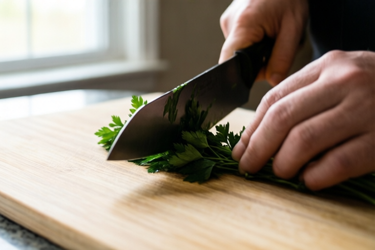 Step 3: Make the first clean cuts visual for How to Prep Parsley Leaves Before Chopping