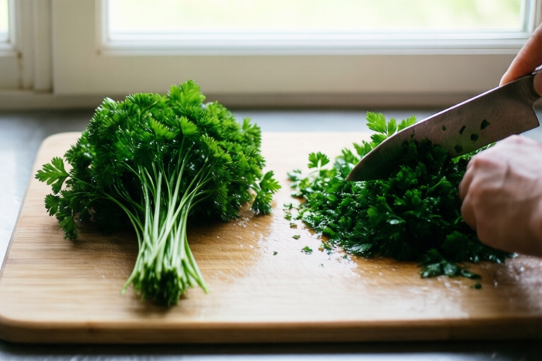 Step 1: Wash, dry, and strip the parsley visual for How to Chop Parsley for Tabbouleh Without Making It Wet