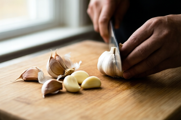 Step 1: Separate and peel the garlic cloves visual for How to Cut Garlic for Stir-Fry Without Bitter Pieces