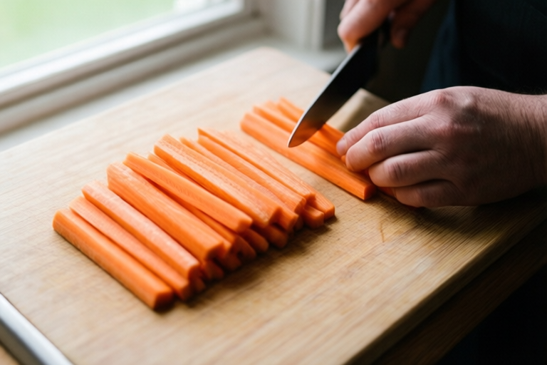 Step 6: Separate the cut sizes before cooking visual for How to Cut Carrots Into Sticks for Snacks and Lunches