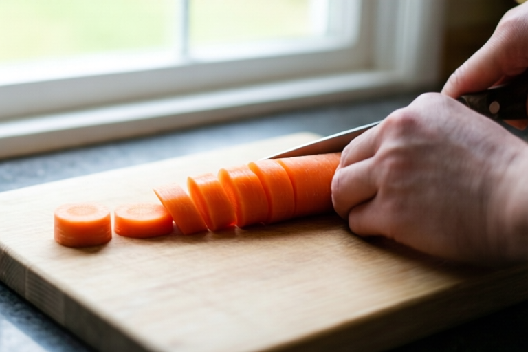 Step 2: Slice steady rounds for soups visual for How to Cut Carrots for Soups, Stir-Fries, and Roasts