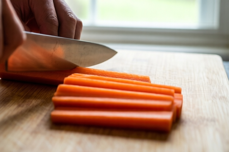 Step 6: Separate the cut sizes before cooking visual for How to Cut Carrots for Soups, Stir-Fries, and Roasts