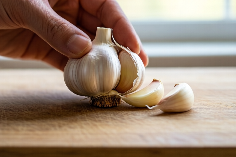 Step 1: Separate and loosen the clove visual for How to Slice Garlic Thinly Without Burning It
